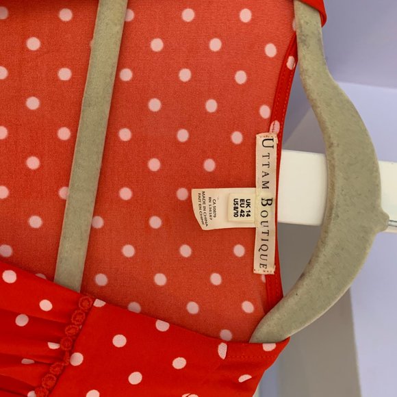 Uttam Boutique Cute Red Polka Dot Dress - Picture 8 of 8